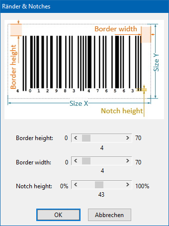 ActiveBarcode: Ränder & Kerben