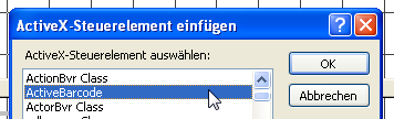 ActiveBarcode: Barcode, Access 2000, XP, 2003