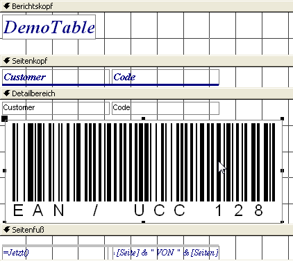 ActiveBarcode: Barcode, Access 2000, XP, 2003