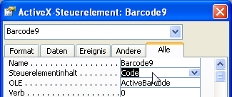 ActiveBarcode: Barcode, Access 2000, XP, 2003