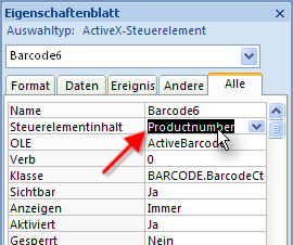 ActiveBarcode: Barcode, Access 2007