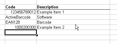 ActiveBarcode: Barcode-Etiketten mit importierten Daten