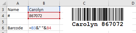 ActiveBarcode: Barcode, Excel