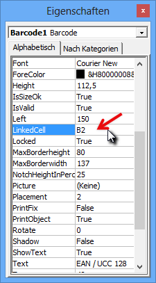 ActiveBarcode: Barcode, Excel