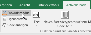 ActiveBarcode: Barcode, Excel