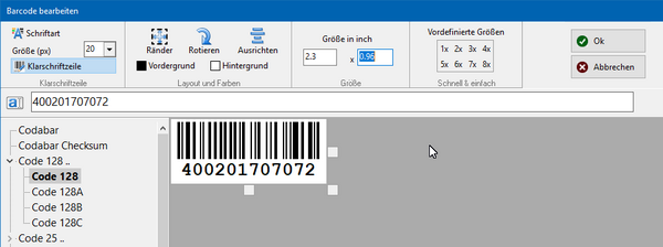 ActiveBarcode: Barcode, Excel