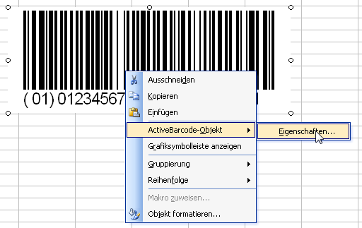 ActiveBarcode: Barcode, Excel 97, 2000, XP, 2003