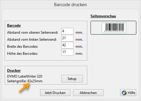 ActiveBarcode: Barcodes auf fortlaufende Etiketten drucken