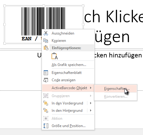 ActiveBarcode: Barcode, PowerPoint