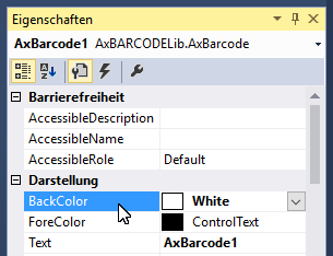 ActiveBarcode: Barcode, Visual Studio