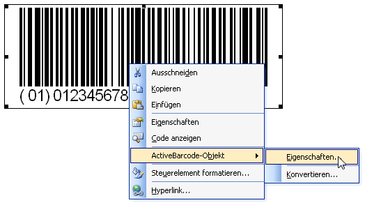 ActiveBarcode: Barcode, Word 97-2003