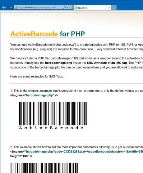 ActiveBarcode: PHP Demo