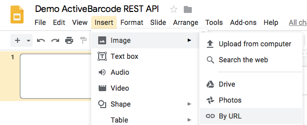 ActiveBarcode: Demo ActiveBarcode REST API @ Google Slides