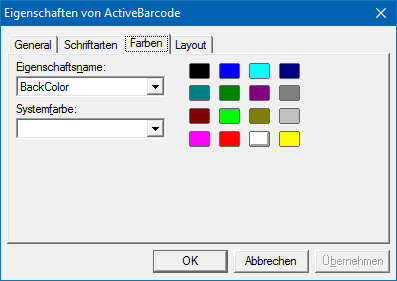 ActiveBarcode: Farben