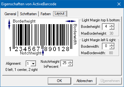 ActiveBarcode: Layout