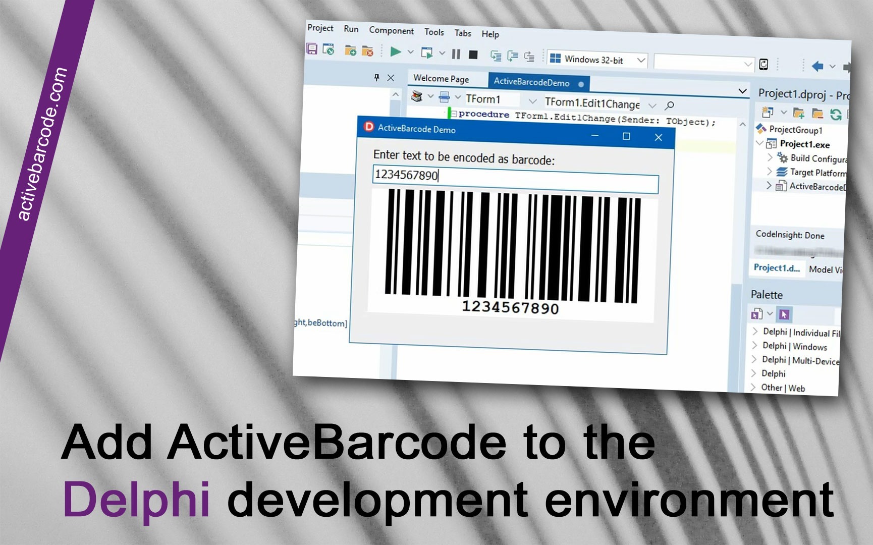 ActiveBarcode: Fügen Sie ActiveBarcode in die Delphi-Entwicklungsumgebung ein.