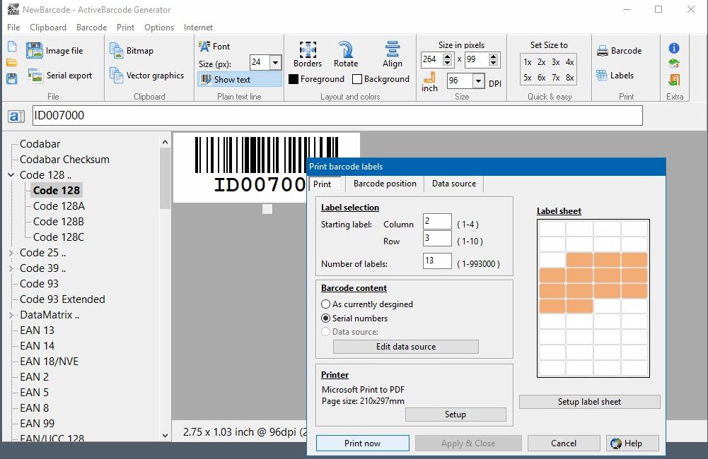 ActiveBarcode: Barcode-Etiketten mit dem Generator drucken